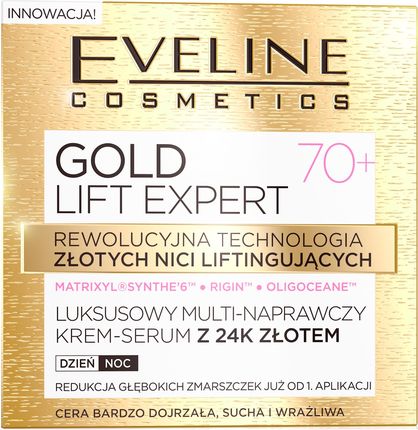 Krem Eveline Gold Lift Expert 70+ Luksusowy Multi Naprawczy Serum na dzień i noc 50ml