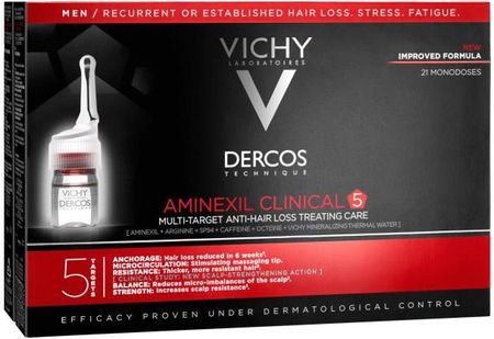 Vichy Dercos Aminexil Clinical 5 Kuracja Przeciw Wypadaniu Włosów Dla Mężczyzn 21 X 6 ML