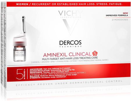 Vichy Dercos Aminexil Clinical 5 Kuracja przeciw wypadaniu włosów dla kobiet 21x6ml