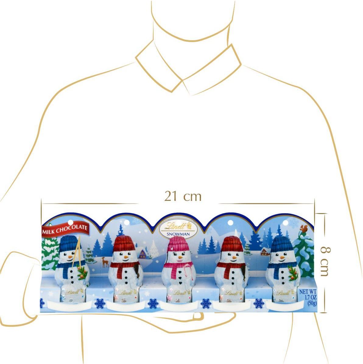 Lindt Mini Snowmen Bałwanki 5X10G - zdjęcie 4 Lindt Mini Snowmen Bałwanki 5X10G