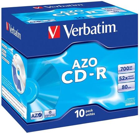 VERBATIM CD-R 700MB 52X AzO CRYSTAL JEWEL CASE 10 SZT. (43327)