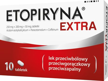 Etopiryna Extra (250mg+200mg+50mg) x 10 tabl.