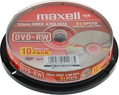 MAXELL DVD-RW 4,7GB 6X CAKE10 275892.05.TW