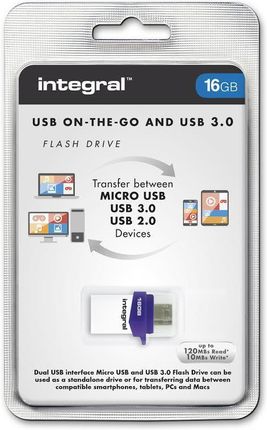 INTEGRAL FLASHDRIVE MICRO FUSION 16GB (INFD16GBMIC30OTG)