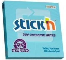 Stick’N Notes Samoprzylepny 76X76Mm 360 Stopni Niebieski 100 Kartek