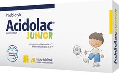 Acidolac Junior smak biała czekolada 20 tabl. - Suplementy dla dzieci