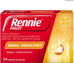 Rennie Fruit o smaku owocowym 24 tabletki do ssania