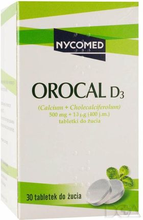 Orocal D3 500 Mg+10 Mcg X 30 Tabl Do Żucia