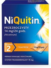 Zdjęcie NIQUITIN przezroczysty, plastry transdermalne, 14 mg / 24 h, 7 szt - Łeba