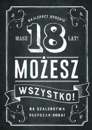 Zdjęcie party world Karnet na 18 urodziny Vintage - Krzywiń