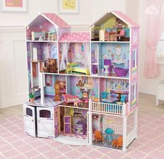 Kidkraft Bardzo Duży Domek Dla Lalek Barbie Country Estate Światło Dźwięk 65242 - Domki dla lalek