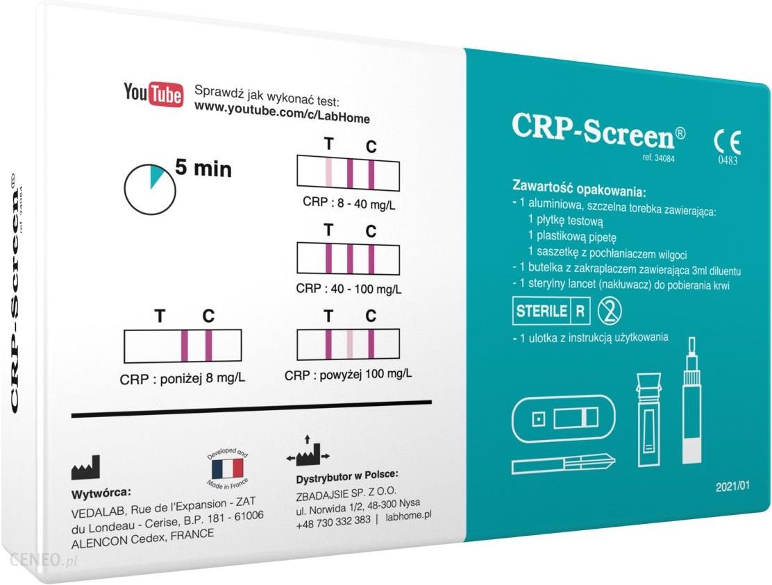 Labhome Crp-Screen Test Do Diagnostyki Infekcji I Stanów Zapalnych 1szt