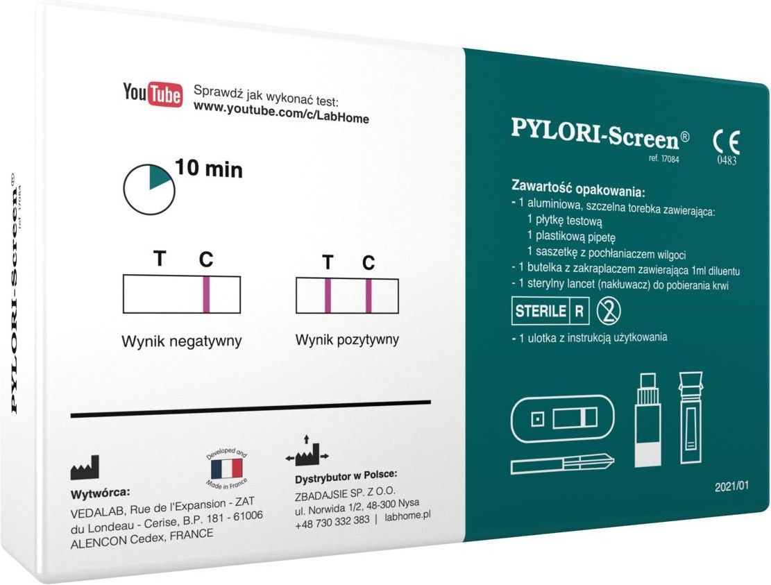 Labhome Pylori Screen Test Do Wykrywania Przeciwciał Przeciwko Hellcobacter Pylori Opinie I 1812