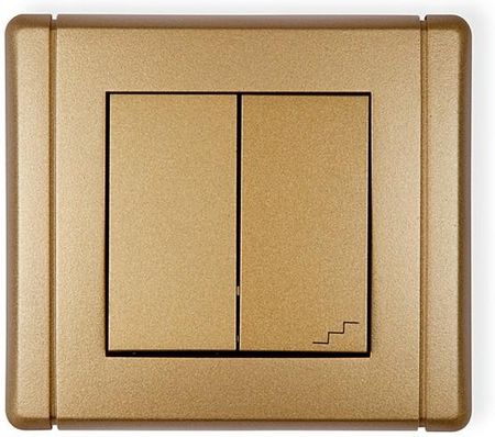 Karlik Włącznik pojedynczy + schodowy wspólne zasilanie Flexi złoty metalik 8FWP-10.1