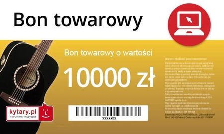 Kytary.pl Bon podarunkowy on-line 10 000 złotych