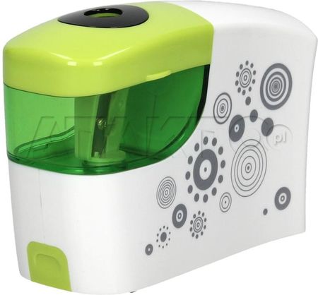 TETIS Temperówka automatyczna na baterie zielono-biała