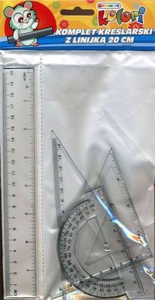Komplet kreślarski z linijką 20cm