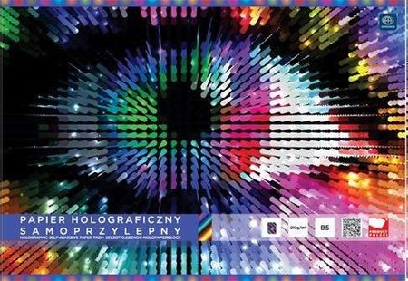 Papier kolorowy samoprzylepny holograficzny zeszyt B5 8 kartek (mix wzorów)