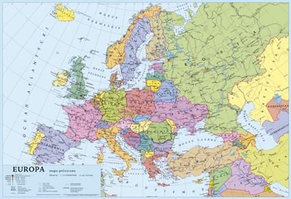 Podkład szkolny na biurko A2 Mapa Europy