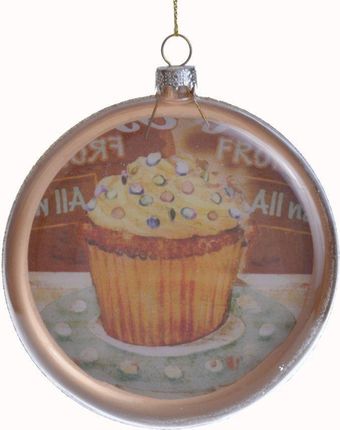 Szklana Bombka Zdobiona Muffinką 10 cm