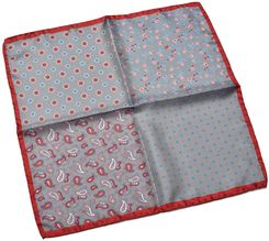 Zdjęcie Jedwabna szara poszetka w cztery wzory - Nowy Staw