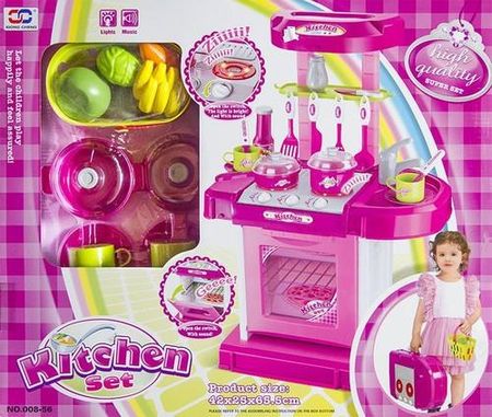Lean Toys Kuchnia dla małej gosposi w walizce + koszyk