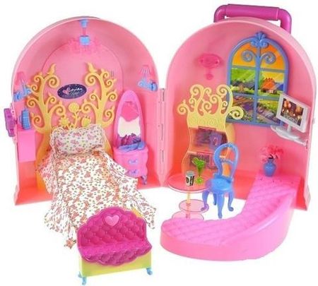 Lean Toys Rozkładany domek dla lalek walizka + meble
