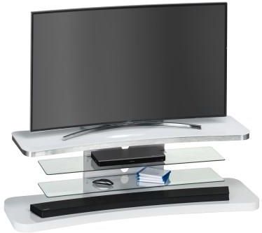 MAJA-Möbel Stolik pod telewizor 150 cm biały szkło metal 77485646