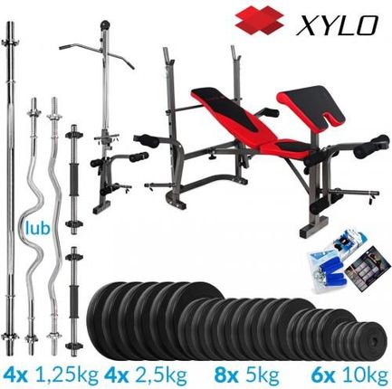 Xylo Solid Zestaw obciążeń z ławką 130 kg XYLOSOLID1
