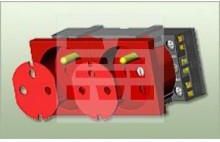 Zdjęcie Javel Gniazdo Podwójne 2X2P+T Data Z Blokadą Czerwone Z Dwoma Kluczami Jl-01-G23-4K - Jelcz-Laskowice