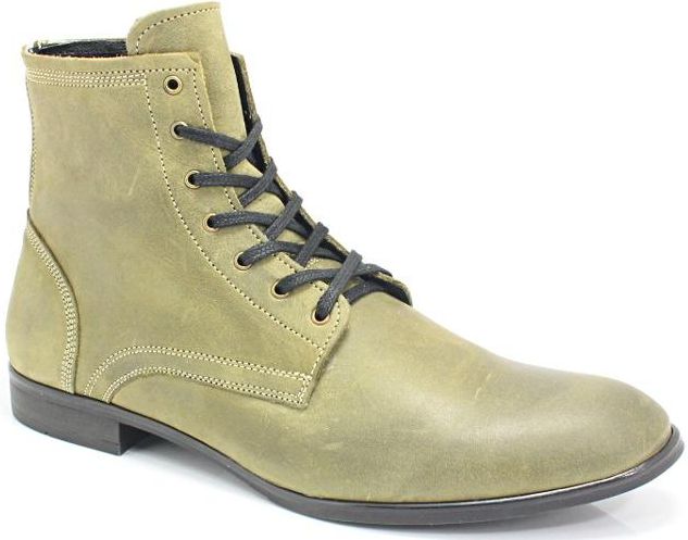 KENT 287 OLIWKA Wysokie buty męskie, casual Zielony || Oliwkowy KENT 287 OLIWKA Wysokie buty męskie, casual Zielony || Oliwkowy