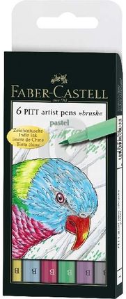 Faber-Castell Pisaki Artystyczne Pitt Artist Pen Pastelowe Etui 6 Sztuk (167163fc)