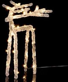Ozdobna akrylowa figura Icy Deer z LED, 20 cm