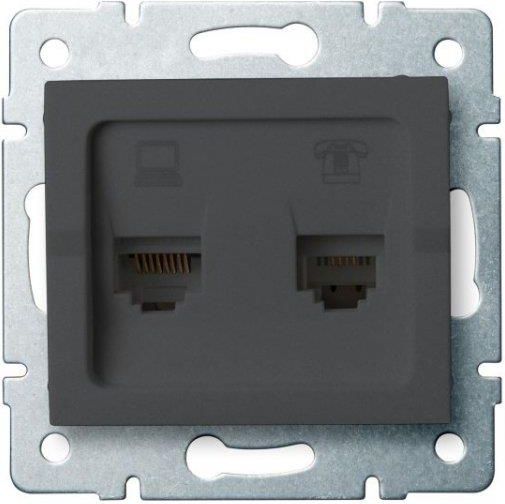 Gniazdo Elektryczne Kanlux Logi Gniazdo Komputerowo Telefoniczne Rj45 Cat 6 Rj11 Grafit 25290 Opinie I Ceny Na Ceneo Pl