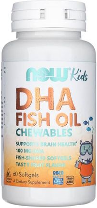 Now Foods DHA 100mg dla dzieci 60 kaps.