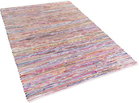 Beliani Dywan bawełniany prostokątny tkany ręcznie boho 140 x 200 cm kolorowy Bartin