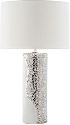 Beliani Nowoczesna lampka nocna stołowa porcelanowa okrągły abażur 52 cm biała Aiken