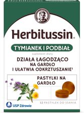 Zdjęcie HERBITUSSIN Tymianek i Podbiał 12 pastylek do ssania - Kętrzyn