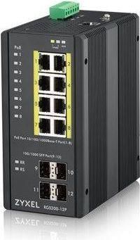 ZyXEL 12-port Gigabit WebManaged switch: 8x GbE + 4x SFP (RGS20012PZZ0101F)