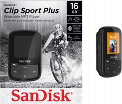 Odtwarzacz mp3 SanDisk Clip Sport Plus 16GB czarny SDMX28016GG46K - zdjęcie 1