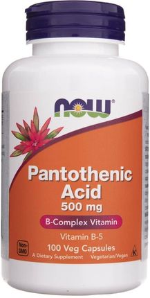Now Foods Pantothenic Acid Vitamin B5 500Mg 100 kaps.