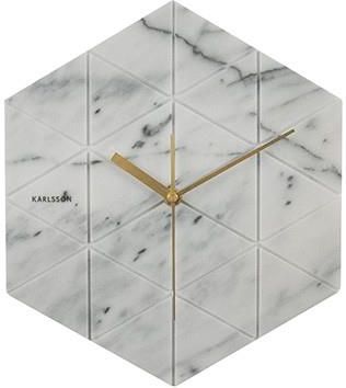 Karlsson Zegar Ścienny Marble Hexagon Biały Ka5591Wh