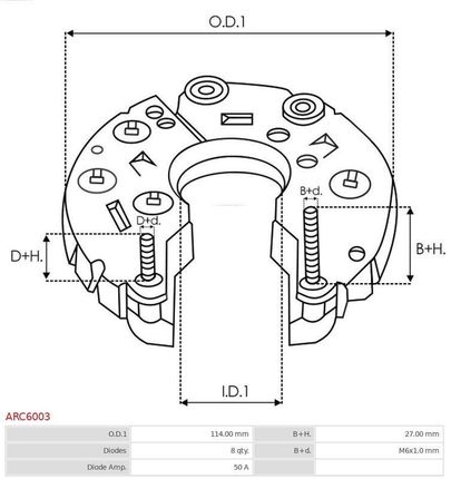 Pierścień ślizgowy, alternator AUTO-STARTER ASL9008