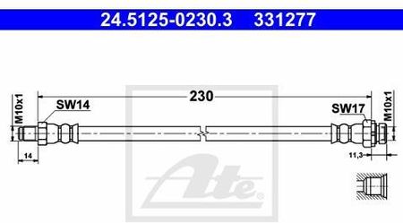 Przewód hamulcowy elastyczny ATE 24.5125-0230.3