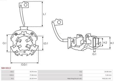 Mocowanie, szczotki węglowe AUTO-STARTER SBH3013 - zdjęcie 2