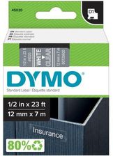 Zdjęcie Taśma DYMO D1 45020 12mm/7m biały/przezroczysty - Libiąż