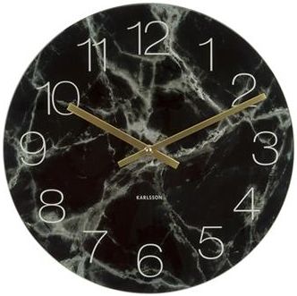 Karlsson Zegar Stołowo Ścienny Glass Clock Black Marble By Ka5616Bk