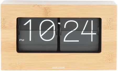 Karlsson Zegar Stołowy Flip Clock Boxed Bambus By Ka5620Wd