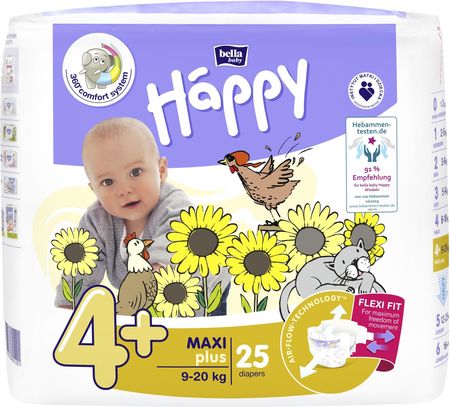 Bella Baby Happy Pieluszki Maxi Plus (4+) 9-20 Kg 25 Szt