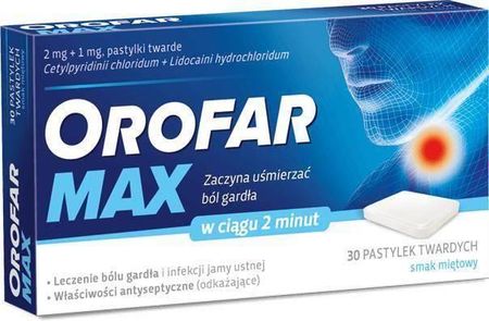 Orofar Max 2mg+1mg 20 pastylek do ssania
